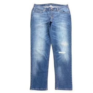 Old Navy Boyfriend Skinny Distressed Women's size 10 Dark Wash Blue Denim Jeans